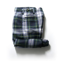BEAMS F × Tangent / ビームスF × タンジェント　セレモニーパンツ 日本製 サイドアジャスター ウール パンツ スラックス タータン チェック トラッド ラギアイ 秋冬 春