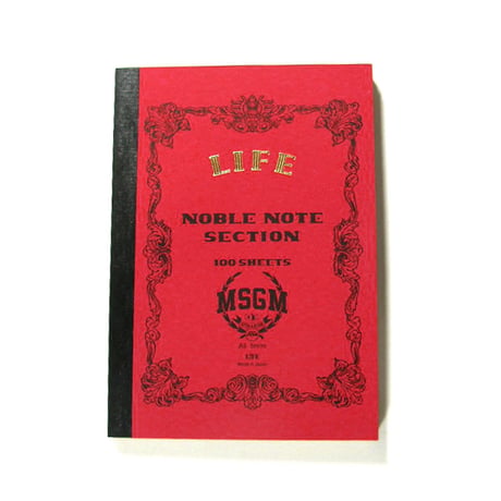 LIFE × MSGM COLLEGE ／ ライフ × エムエスジーエム カレッジ　NOBLE NOTE A5 日本製 ノーブルノート 方眼 レッド ｜ オールシーズン　（No.353891）