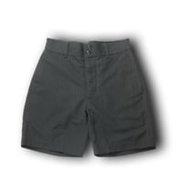ETS.MATERIAUX ／ マテリオ　ショートパンツ ワークパンツ フレンチワーク 綿 コットン 麻 リネン チャコール グレー ハーフパンツ ヘリンボーン ｜ 春夏　（No.353332）