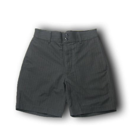 ETS.MATERIAUX ／ マテリオ　ショートパンツ ワークパンツ フレンチワーク 綿 コットン 麻 リネン チャコール グレー ハーフパンツ ヘリンボーン ｜ 春夏　（No.353332）