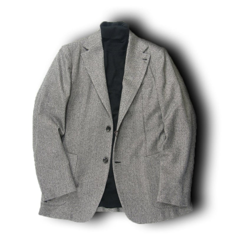 Finjack 現行 テーラードジャケット カシミヤ100% 44 ヘリンボーン Finjack 現行 テーラードジャケット カシミヤ100% 44 ヘリンボーン