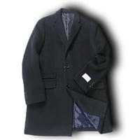 B:MING by BEAMS × TASMANIA WOOL ／ ビーミングバイビームス × タスマニアウール　メルトン チェスターコート ネイビー ｜ 秋冬　（No.323077）