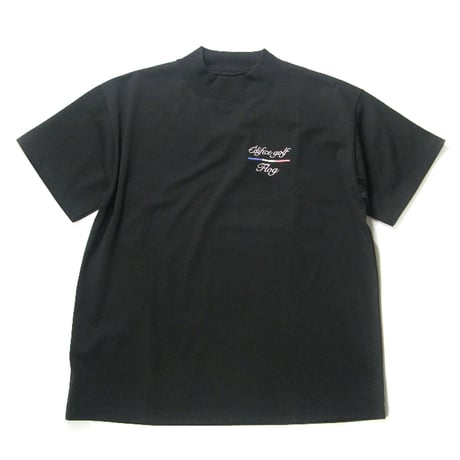 FLOG GOLF CLUB × Hedonizm × EDIFICE GOLF ／ フロッグゴルフクラブ × ヘドニズム　モックネック Tシャツ 日本製 アート ブラック ｜ オールシーズン