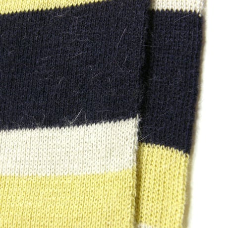 CHAPS Ralph Lauren ／ チャップス ラルフローレン　アンゴラ混 マフラー 日本製 ボーダー ミモザ ネイビー ｜ 秋冬　（No.240696）