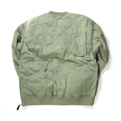 Universal Style Wear ／ ユニバーサルスタイルウェア　撥水 ひょうたんキルト 軽量 クルーネック 肩ジップ プルオーバー セージグリーン ｜ 秋冬　（No.350629）