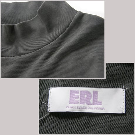 ERL ／ イーアールエル　モックネックカットソー UNISEX MAKE BELIEVE ERL LONGSLEEVE ロンT ｜ 春 秋冬　（No.370767）