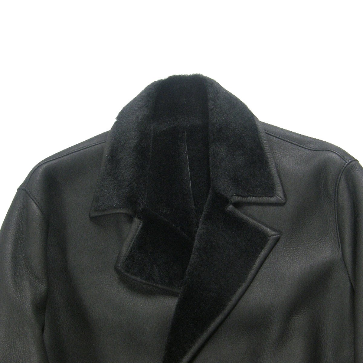 ＤＫNY黒 羊革ロングコートぽにょさん専用 DKNY ／ ダナキャランニューヨーク 羊革 リバーシブル コート ムートン