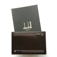dunhill ／ ダンヒル　レザー トラベルケース フランス製 ポーチ チケットケース ブラウン ｜ オールシーズン　（No.251766）