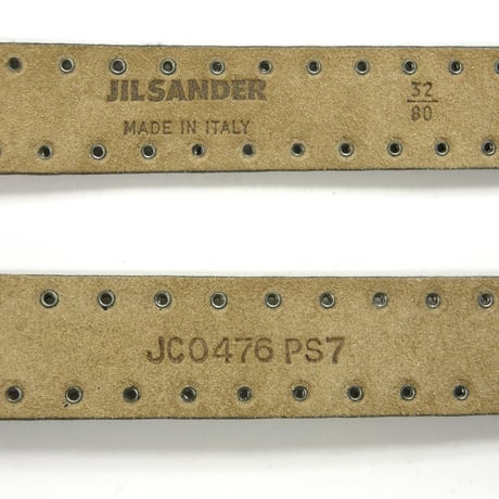 JIL SANDER ／ ジルサンダー　ニューヴィンテージ クラック加工 レザー ベルト イタリア製 バイカラー ブラック イエロー ｜ オールシーズン　（No.L750）