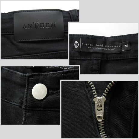 anThem × A Good Bad Influence × OLI ／ アンセム × アグッドバッドインフルエンス × オリ　デニム パンツ アート ジーパン ジーンズ 黒 ｜ オールシーズン