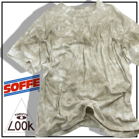 THRIFTY LOOK × SOFFE / スリフティールック ソフィー　注染 ムラ染め Tシャツ ミリタリーTシャツ アップサイクル 4.3oz MADE IN USA
