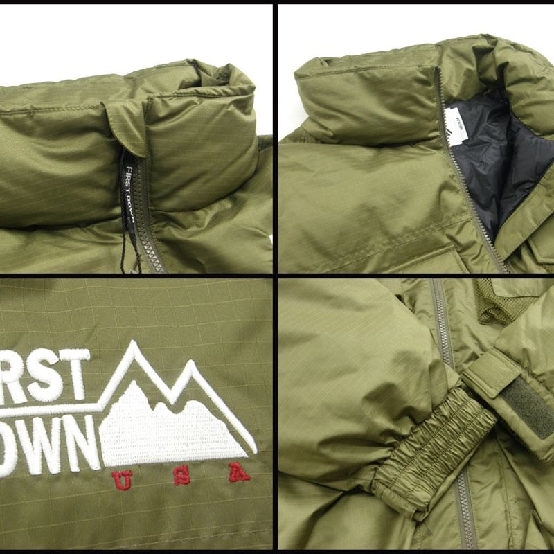 FIRST DOWN ダウンジャケット M オリーブ FIRST DOWN / ファーストダウン ダウンジャケット MULTI POCKET