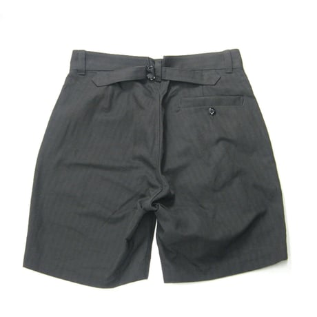 ETS.MATERIAUX ／ マテリオ　ショートパンツ ワークパンツ フレンチワーク 綿 コットン 麻 リネン チャコール グレー ハーフパンツ ヘリンボーン ｜ 春夏　（No.353332）