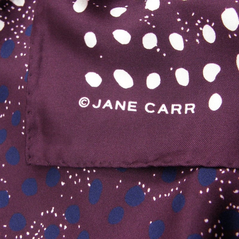 JANE CARR ／ ジェーンカー 大判 シルク スカーフ イタリア製 ドット