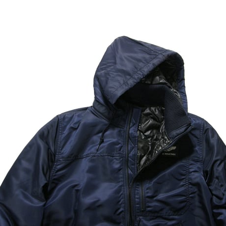 ALPHA INDUSTRIES × THERMOLITE ／ アルファインダストリーズ × サーモライト　中綿ジャケット フード 取り外し可能 ネイビー ｜ 秋冬　（No.370593）