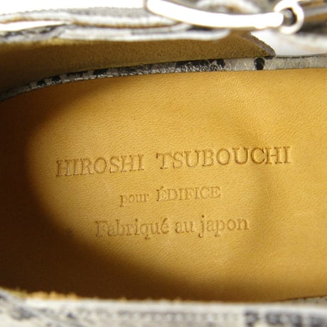 HIROSHI TSUBOUCHI × EDIFICE / ヒロシツボウチ × エディフィス　牛革 グルカサンダル 日本製 レザー サンダル シューズ パイソン ヘビ柄 へび 蛇 坪内浩 春夏
