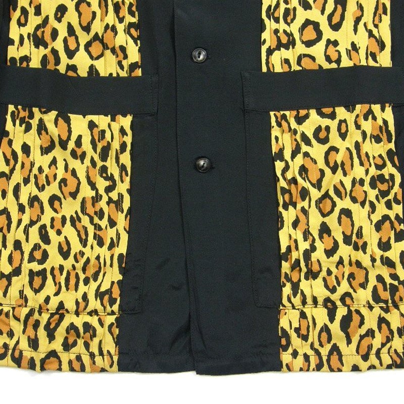 サブサエティ　パフジャケット　L　レオパード　ブラック　リバーシブル Subciety / サブサエティ 4ポケット 長袖シャツ レオパード