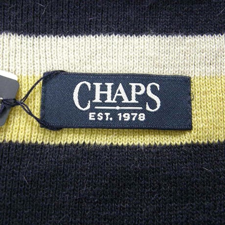 CHAPS Ralph Lauren ／ チャップス ラルフローレン　アンゴラ混 マフラー 日本製 ボーダー ミモザ ネイビー ｜ 秋冬　（No.240696）