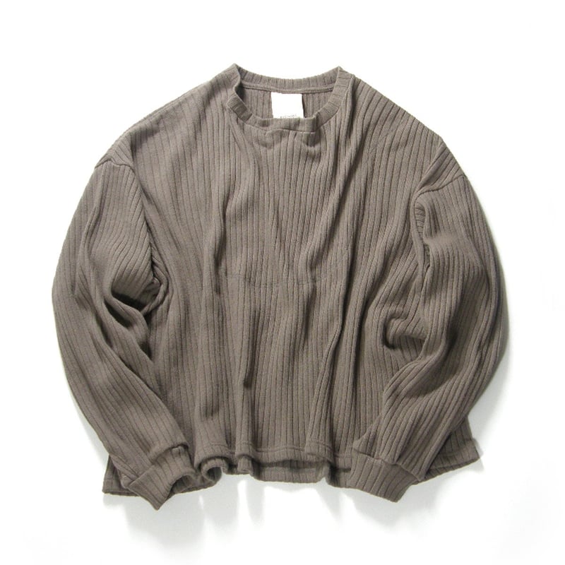 refomed ／ リフォメッド コットン リブ ニット ロンT 日本製 サーマル