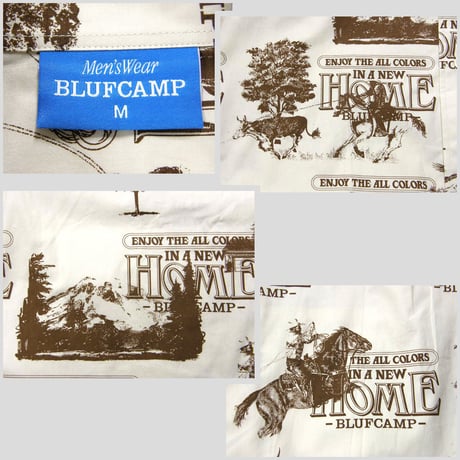 BLUFCAMP ／ ブルーフキャンプ　長袖シャツ 日本製 スカーフ プリント モチーフ レトロ comme des garcons コムデギャルソン ｜ 春 秋冬