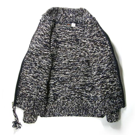 CHAMULA ／ チャムラ　厚手 メリノウール フルジップ カーディガン メキシコ製 ニット ブルゾン ネイビー ホワイト ブラウン ｜ 秋冬　（No.353016）