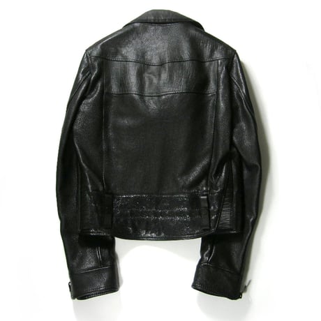 BALENCIAGA ／ バレンシアガ　オーストリッチ やぎ革 牛革 ライダース ジャケット イタリア製 レザー 本革 ダブル ブルゾン アウター ｜ 秋冬　（No.271468）