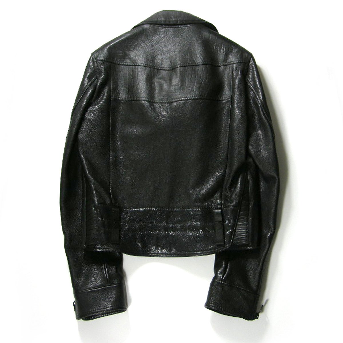 BALENCIAGA バレンシアガ ライダースジャケット44 牛革 BALENCIAGA ／ バレンシアガ オーストリッチ やぎ革 牛革 ライダース