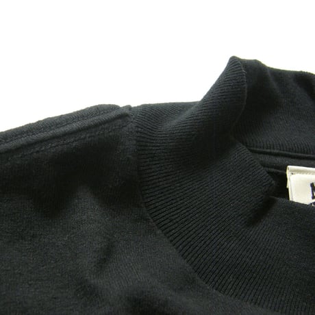 NEW VINTAGE GOLF ／ ニューヴィンテージゴルフ　モックネック Tシャツ 日本製 Embroidery Logo Mock Neck ブラック ｜ オールシーズン　（No.370621）
