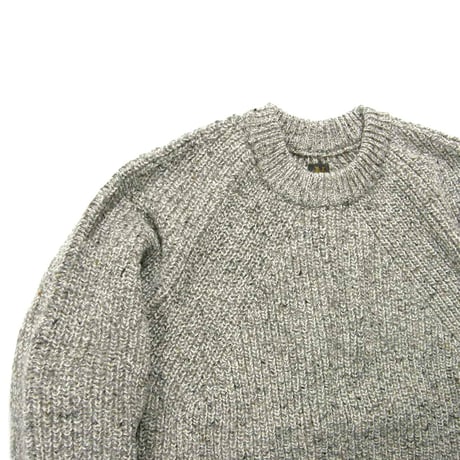 BATONER ／ バトナー　TWEED SIGNATURE CREW NECK アルパカ ウール ニット 日本製 シグネチャー セーター グレー ｜ 秋冬　（No.370368）