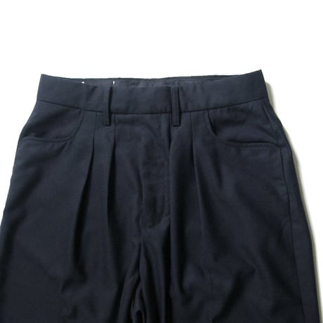 FARAH × JOURNAL STANDARD ／ ファーラー × ジャーナルスタンダード　ツータック ワイド テーパード パンツ トラウザーズ ネイビー ｜ オールシーズン　（No.370508）