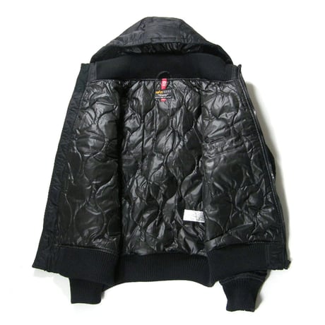 ALPHA INDUSTRIES × THERMOLITE ／ アルファインダストリーズ × サーモライト　中綿ジャケット フード 取り外し可能 ブラック ｜ 秋冬　（No.370592）