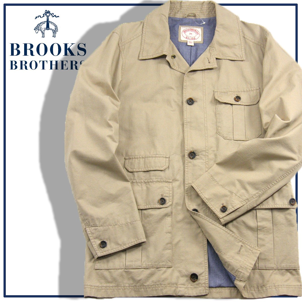 BROOKS BROTHERS / ブルックスブラザーズ　ハンティングジャケット チンストラップ ポケット多数 コットン ジャケット フラップポケット  アウター