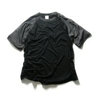 BAMBOO SHOOTS × COOLMAX ／ バンブーシュート × クールマックス　メリノウール Tシャツ 日本製 ベースボールT ブラック グレー ｜ オールシーズン