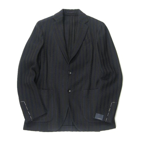 LARDINI ／ ラルディーニ　ジャケット イタリア製 JJ903Q ウール ニット ネイビー 紺 ダークブラウン 茶 ストライプ ｜ 秋冬　（No.310119）