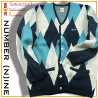 NUMBER(N)INE × TOWNCRAFT ／ ナンバーナイン × タウンクラフト　ジャガード シャギーニット カーディガン アーガイル ｜ 秋冬　（No.353019）