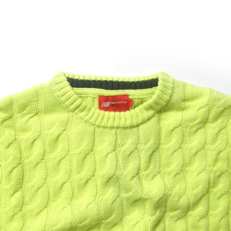 new balance golf × VOLMTEX ／ ニューバランスゴルフ　毛玉を軽減 クルーネックニット プルオーバー ニット セーター イエロー ｜ 秋冬