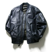 Schott × JOURNAL STANDARD ／ ショット × ジャーナルスタンダード　羊革 MA-1 ラムレザー ブルゾン ネイビー ｜ 秋冬　（No.370176）