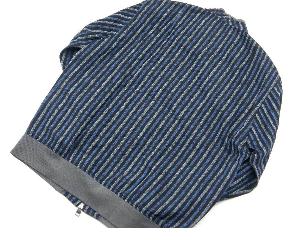 美品 ムッシュニコルエクストラ ex/tra ブルゾン ストライプ MA1 M MONSIEUR NICOLE ex/tra × LEGGIUNO / ムッシュニコルエクスト