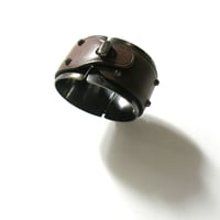 BOTTEGA VENETA ／ ボッテガヴェネタ　Ag925 レザー バングル イタリア製 シルバー925 SILVER925 本革 ブレスレット ｜ オールシーズン　（No.281155）