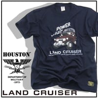 HOUSTON × TOYOTA ／ ヒューストン × トヨタ　LAND CRUISER Tシャツ ランクル POWER ランドクルーザー ネイビー ｜ オールシーズン　（No.353065）