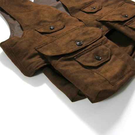 ENGINEERED GARMENTS ／ エンジニアドガーメンツ　Fowl Vest フェイクスエード ベスト アメリカ製 ブラウン ｜ 秋冬　（No.371020）