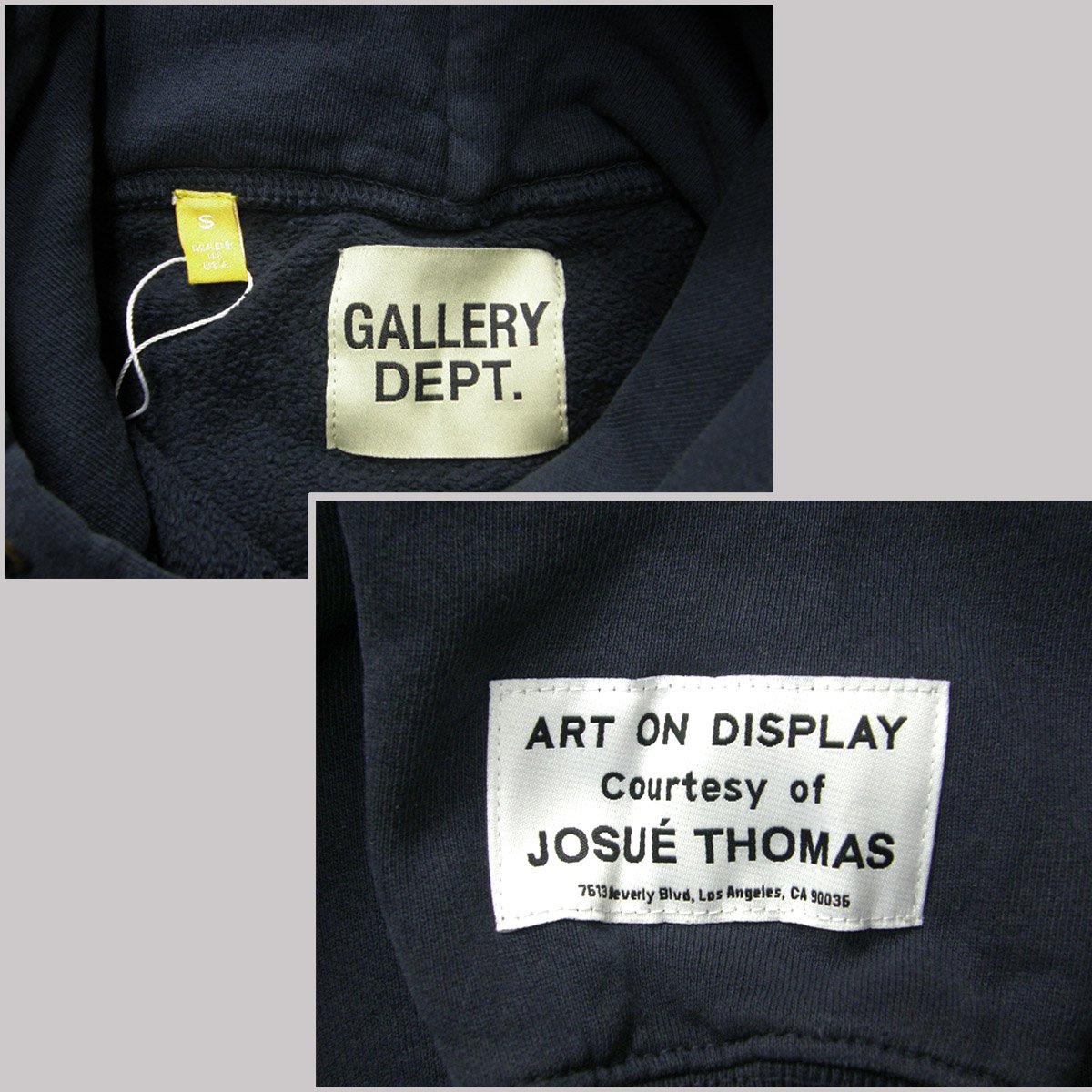 ギャラリーデプト ネイビー ロゴ パーカー M GALLERY DEPT. ／ ギャラリーデプト パーカー アメリカ製 フーディー