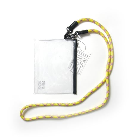 FOLK ROPE ／ フォークロープ　極太ストラップ ＋ ビニールポーチ 日本製 クリアポーチ ポーチ ストラップ ネックストラップ ショルダー ストラップ イエロー ジャーナルスタンダード