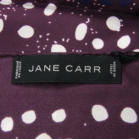 JANE CARR ／ ジェーンカー　大判 シルク スカーフ イタリア製 ドット パープル ｜ オールシーズン　（No.251394）