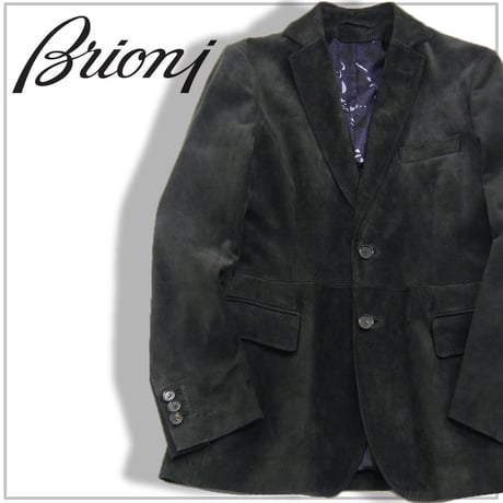 ブリオーニ　Brioni カーフレザー　スエード　テーラードジャケット 50. Brioni ／ ブリオーニ スエードレザー ジャケット イタリア製