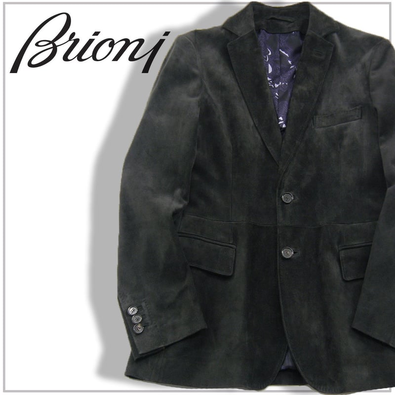 ブリオーニ　Brioni カーフレザー　スエード　テーラードジャケット 50. Brioni ／ ブリオーニ スエード レザー ジャケット イタリア製