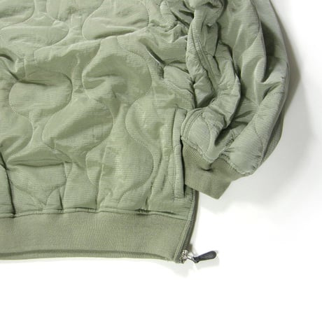 Universal Style Wear ／ ユニバーサルスタイルウェア　撥水 ひょうたんキルト 軽量 クルーネック 肩ジップ プルオーバー セージグリーン ｜ 秋冬　（No.350629）
