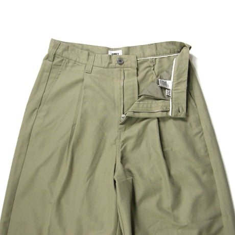 OBEY ／ オベイ　ワイド バギーパンツ OLIVER PLEATED PANT BAGGY FIT カーキグリーン ｜ オールシーズン