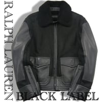Ralph Lauren Black Label ／ ラルフローレン ブラックレーベル　ムートン ブルゾン イタリア製 レザー 羊革 牛革 ブラック ｜ 秋冬　（No.251332）