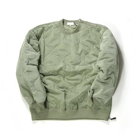 Universal Style Wear ／ ユニバーサルスタイルウェア　撥水 ひょうたんキルト 軽量 クルーネック 肩ジップ プルオーバー セージグリーン ｜ 秋冬　（No.350629）